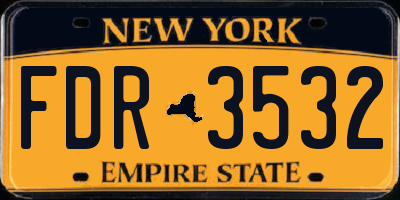 NY license plate FDR3532
