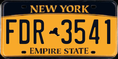 NY license plate FDR3541