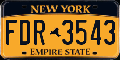 NY license plate FDR3543