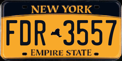 NY license plate FDR3557