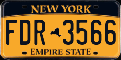 NY license plate FDR3566