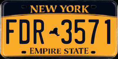 NY license plate FDR3571