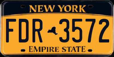 NY license plate FDR3572