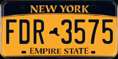 NY license plate FDR3575
