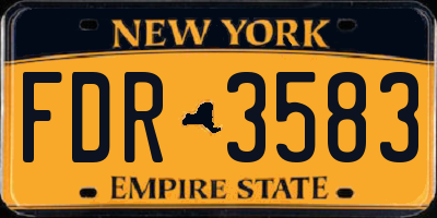 NY license plate FDR3583