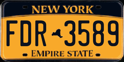NY license plate FDR3589