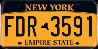 NY license plate FDR3591
