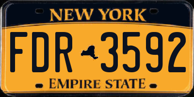 NY license plate FDR3592