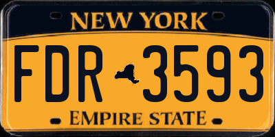 NY license plate FDR3593