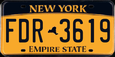 NY license plate FDR3619