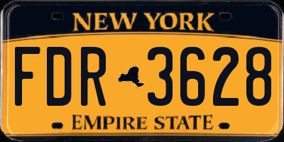 NY license plate FDR3628