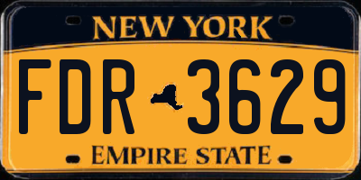NY license plate FDR3629