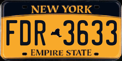 NY license plate FDR3633