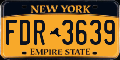 NY license plate FDR3639