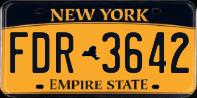 NY license plate FDR3642