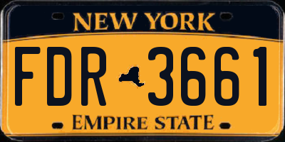NY license plate FDR3661