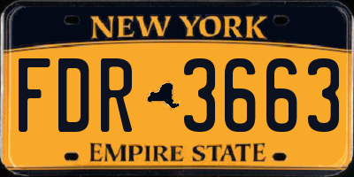 NY license plate FDR3663