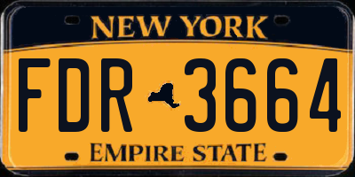 NY license plate FDR3664