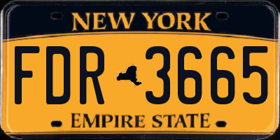NY license plate FDR3665