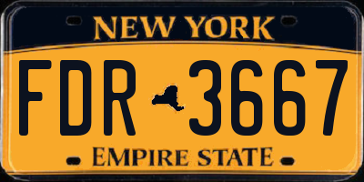 NY license plate FDR3667