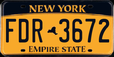 NY license plate FDR3672