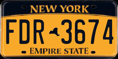 NY license plate FDR3674