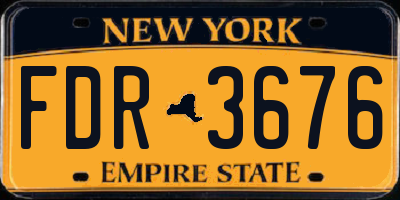 NY license plate FDR3676