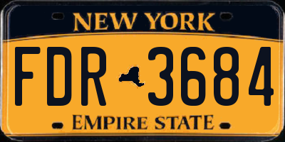 NY license plate FDR3684