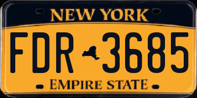 NY license plate FDR3685
