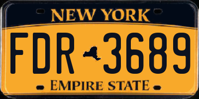 NY license plate FDR3689
