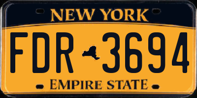 NY license plate FDR3694