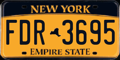 NY license plate FDR3695