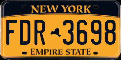 NY license plate FDR3698