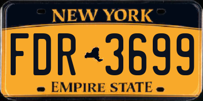 NY license plate FDR3699
