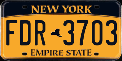 NY license plate FDR3703