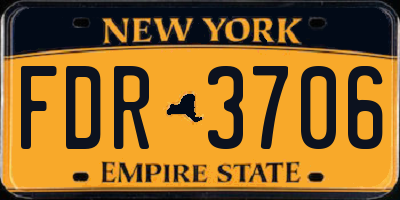 NY license plate FDR3706