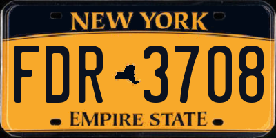 NY license plate FDR3708