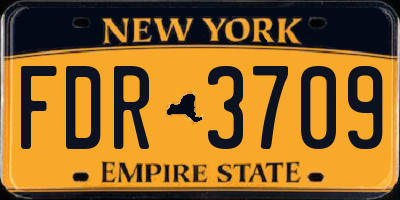 NY license plate FDR3709