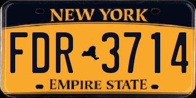 NY license plate FDR3714