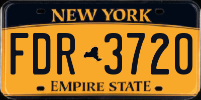 NY license plate FDR3720