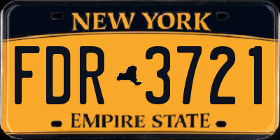 NY license plate FDR3721