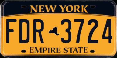 NY license plate FDR3724