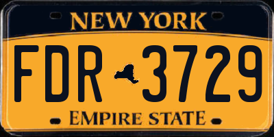 NY license plate FDR3729
