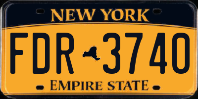 NY license plate FDR3740