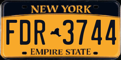 NY license plate FDR3744