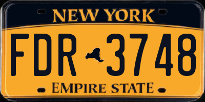 NY license plate FDR3748