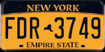 NY license plate FDR3749