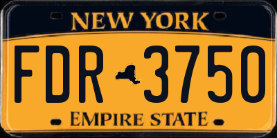 NY license plate FDR3750