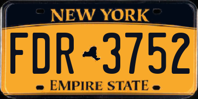 NY license plate FDR3752