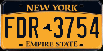 NY license plate FDR3754